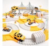 Lot de 329 pistes de course pour enfants, jouets de voiture de construction, pistes de voiture flexibles avec 6 voitures, cadeaux pour enfants de 3 4 5 6 ans, filles.