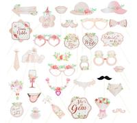 Lot de 33 accessoires pour photo de mariage - Réutilisables et riches - Pour enterrement de vie de jeune fille