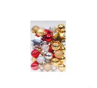 Lot de 33 boules de Noël en plastique pour décorations de vacances, convient pour les mariages, les fêtes, les hôtels, les immeubles de bureaux, les banquets