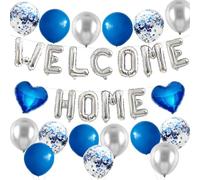Lot de 33 décorations « Welcome Home » - Bannière de ballons « Welcome Home » - Ballons de bienvenue - Ballons de bienvenue - Guirlande de ballons de bienvenue pour retour à la maison - Fournitures de