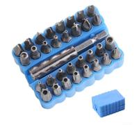 Lot de 33 embouts de tournevis avec pour Torx, Tri-Wing, Spanner & Hex Assortiment pour réparation électronique dans un étui bleu compact
