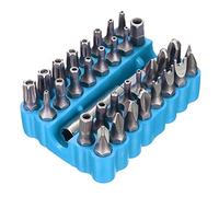 Lot de 33 embouts Torx hexagonaux inviolables CRV6150 avec support magnétique pour perceuses, tournevis, tournevis, outils à main et étui de rangement