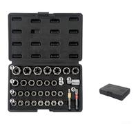 Lot de 33 extracteurs de boulons de 6 à 27 mm - Kit d'outils de retrait d'écrous pour vis dénudées, réparation automobile, alliage d'acier chromé robuste