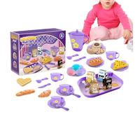 Lot de 33 Jouets de Service à thé pour, 23 x 17 x 8 cm, Mini Jouets de Cuisine, Accessoires de fête, théières, Tasses, Assiettes, Jeu de rôle, Amusant pour et Fille, Anniversaire