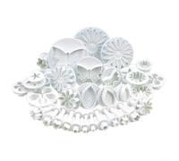 Lot de 33 outils de cuisson pour gâteaux avec emporte-pièces cylindriques pour différents motifs de desserts