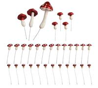 Lot de 33 pierres décoratives | Lot de 33 champignons artificiels en mousse pour mini paysages, jardins féériques, décoration de balcon | Décoration de cour champignon rouge pour plantes grasses et