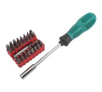 Lot de 33 tournevis de précision avec poignée magnétique pour réparation électronique - pour crv bits type Y U pour téléphone, ordinateur portable, console de jeu, espaces restreints, 6,3 mm (D)