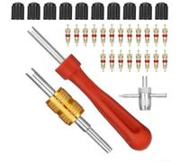 Lot de 33 tournevis de valve de pneu avec construction, conçus pour un retrait et une installation efficaces de la tige de valve de pneu sur différents types de véhicules