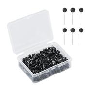 Lot de 330 punaises à tête ronde pour cartes, avec boîte de rangement avec tête de 1/8", pour le bricolage, noir