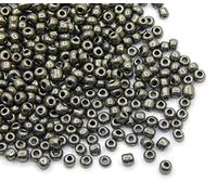 Lot de 3300 perles de rocaille en verre de 3 mm - Couleur métallisée - 8/0 - Perles poney transparentes - Mini perles pour enfants - Argent vieilli