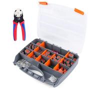 Lot de 338 connecteurs allemands 2/3/4/6/8/12 broches à sertir - Outil de retrait d'outils - Kit de connecteurs étanches avec sertissage