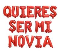 Lot de 34 ballons en aluminium QUIERES SER MI NOVIA - 40,6 cm - Décoration de fête - Fournitures de fête