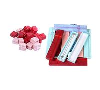 Lot de 34 boîtes cadeaux élégantes rectangulaires longues et rectangulaires pour colliers de présentation de 10 pièces 22 x 4 x 2 cm et 20 pièces de 4 x 4 cm