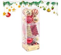 Lot de 34 boules de Noël à suspendre - Décoration festive pour sapin de Noël