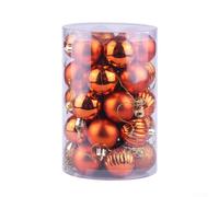 Lot de 34 boules de Noël en plastique avec crochets et finitions assorties pour intérieur et extérieur (5#)