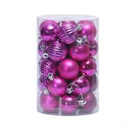 Lot de 34 boules de Noël en plastique avec différentes finitions et crochets pour décoration de vacances à l'intérieur et à l'extérieur (8#)