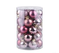 Lot de 34 boules de Noël en plastique incassable - avec boîte de rangement pour une organisation facile - 40 mm (or rose)