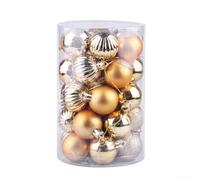 Lot de 34 boules de Noël en plastique incassable pour décoration de vacances avec boîte de rangement pour une organisation facile (doré) 40 mm
