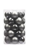 Lot de 34 boules de Noël incassables pour décoration de table, guirlande d'arbre, 40 mm, crochets avec finitions pailletées/texturées/peintes, boîte de rangement (14#)