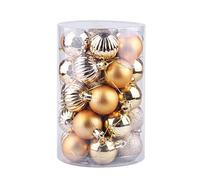 Lot de 34 boules de Noël incassables, taille parfaite pour toutes vos idées de décoration (1#)