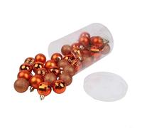 Lot de 34 boules de Noël réutilisables avec récipient de rangement pour décorations de sapin de Noël, pour intérieur, maison, Saint-Valentin, fête de Thanksgiving (cuivre ancien)