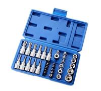 Lot de 34 douilles en forme d'étoile avec construction en alliage d'acier pour améliorer la durabilité et les performances des tâches mécaniques Clé à douille étoile