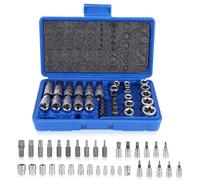 Lot de 34 douilles Torx femelles E4-E20, embouts Torx T10-T60, entraînement 5/16", douilles CR-V pour réparation à faire soi-même