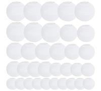 Lot de 34 lanternes chinoises RISVOWO blanches en papier - Lanternes volantes rondes pour décoration de maison, fête et mariage - Diamètres 10/15/20/25/30 cm