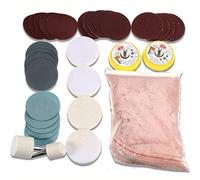Lot de 34 outils de polissage pour verre, anti-rayures profond, oxyde de cérium, poudre de polissage et roue pour réparation de fenêtre