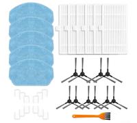 Lot de 34 pièces de rechange compatibles avec les aspirateurs robots MAMNV BR150 BR151, 5 chiffons, 6 filtres HEPA, 10 brosses latérales, 12 éponges, 1 brosse de nettoyage