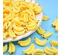 Lot de 35 bananes artificielles, jolis modèles de bananes jaunes à l'échelle 1/12, mini banane réaliste en plastique pour mini maison, cuisine, jardin, décoration de maison de poupée