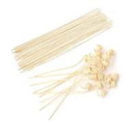Lot de 35 bâtons diffuseurs en bois de rotin, 3 x 300 mm naturel et 2 bâtons de rechange demi-incurvés pour diffuseur d'huile de parfum de chambre, de bureau