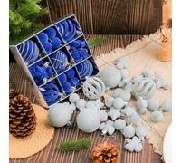 Lot de 35 boules de Noël en plastique floqué velouté pour décoration de sapin de Noël et d'événements saisonniers (jaune)