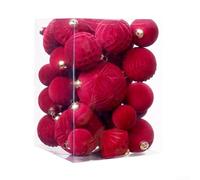 Lot de 35 boules floquées de tailles multiples pour décoration de sapin de Noël pour thèmes créatifs de vacances (B)