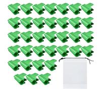 Lot de 35 clips pour serre de jardin,clips pour tube d'ombrage de jardin et 1 sac à cordon pour support saisonnier des plantes, filet à oiseaux, filet de jardin, accessoires en tissu d'ombrage (16mm)