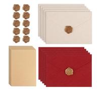 Lot de 35 enveloppes en papier et feuilles de lettres avec autocollant d'étanchéité pour invitations nostalgiques, fabrication de cartes de vœux, enveloppes en papier à lettres anciennes