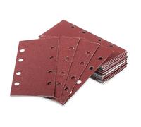 Lot de 35 feuilles de papier abrasif auto-agrippant, 18,5 x 9,3 cm, disque abrasif rectangulaire, 8 trous, accessoires de ponceuse oscillante, feuilles abrasives pour bois et métal, grain 400/600/800