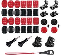 Lot de 35 Fixations Adhésives Incurvées et Plates pour Caméra d'action Casque Fixation Support Accessoires avec Trépied Adaptateur Fixation Attache Adhésif 3M pour Gopro Hero DJI Osmo