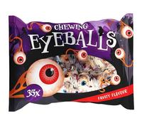 Lot de 35 globes oculaires à mâcher pour Halloween - Saveur fruitée - 280 g