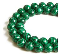 Lot de 35 perles rondes en malachite naturelle de 10 mm pour la fabrication de bijoux