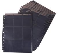 Lot de 35 pochettes pour cartes à collectionner à 9 compartiments, pages double face pour classeur à 3 anneaux, pouvant contenir 630 cartes - Baseball, Pokémon, Football, TCG