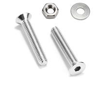 Lot de 35 vis à tête fraisée et écrous M5 x 30 mm - En acier inoxydable - Avec joint plat et écrou