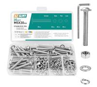 Lot de 35 vis M5 à tête bombée M5 x 30 mm en acier inoxydable avec bride - Vis à tête plate avec bride - Filetage complet