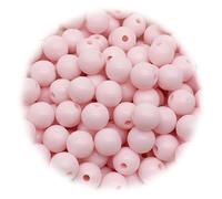 Lot de 350 perles rondes perforées roses pour la fabrication de bijoux, perles en acrylique pour loisirs créatifs, bracelets, sacs faits à la main et décorations artisanales (6 mm/8 mm/10 mm)