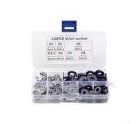 Lot de 350 rondelles plates en nylon, M2-M8 épaisses en plastique noir pour isolation électrique, matériau non conducteur, bricolage et utilisation industrielle