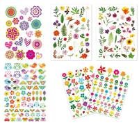 Lot de 354 Gommettes fleurs nature - de 1 à 6,5 cm - autocollants stickers scrapbooking