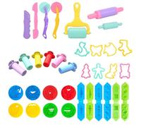 Lot de 36 accessoires de pâte à modeler, emporte-pièces en pâte à modeler, jouets de cuisine, machine à glace, pâte à modeler, accessoires de pétrissage pour enfants pour têtes créatives, jouets