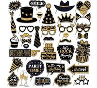 Lot De 36 Accessoires Photo Amusants pour Fête D'Anniversaire, Accessoires Photobooth, Kit D'Accessoires Photo pour Mariage Fête D'Anniversaire Noël Halloween Nouvel an et D'Autres Occasions Différent
