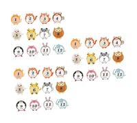 Lot De 36 Adorables Autocollants Pour Bébé 12 Mois Matériau Sûr Motif Animal De Dessin Animé Pour Fête Danniversaire Baby Shower