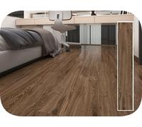 Lot de 36 autocollants de sol épais en vinyle imperméable 3D pour chambre à coucher, cuisine, camping-car, bureau (marron, 91,4 x 15,2 cm)